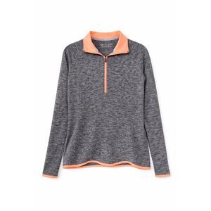 Under Armour HeatGear 1/4 Zip Pullover M Gray Neon Athletic Top